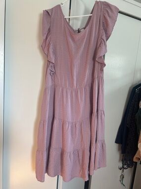 Kori Dusty Mauve Ruffle-Tiered Midi Dress